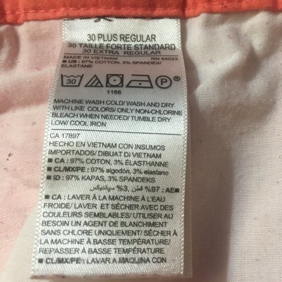 (3/$35) Coral chino shorts (cotton) - Picture 4 of 4